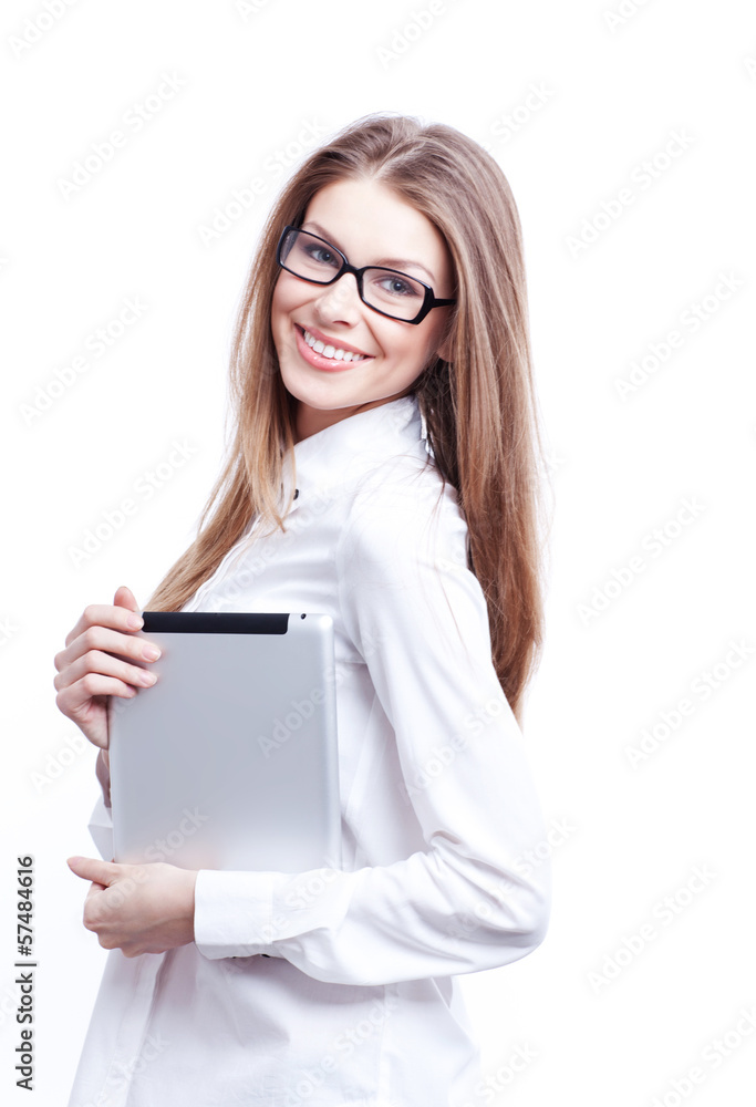 Young woman with tablet computer PC