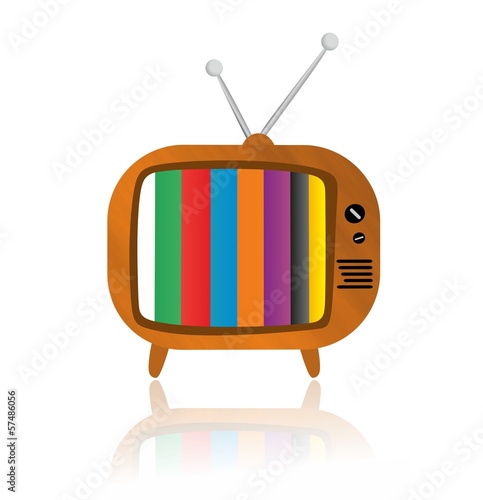 Retro TV on the isolated white background