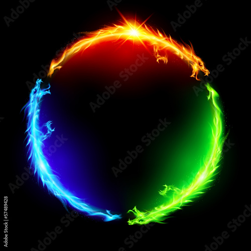 Fire dragons in circle.