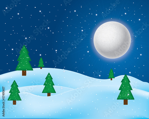 Vector of winter landscape.