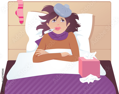 Flu or common cold treatment at home photo