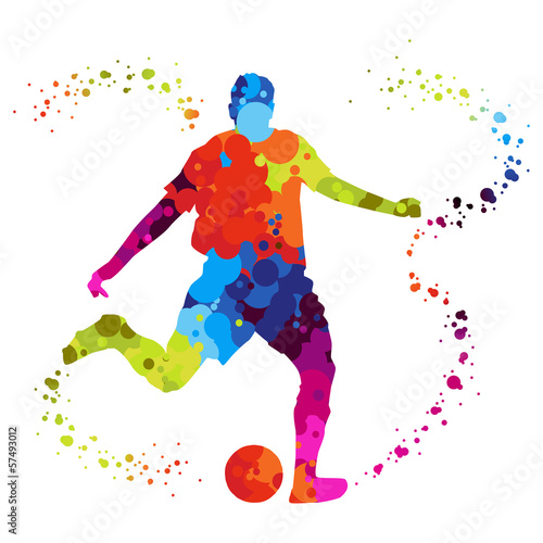 soccer player with colored dots