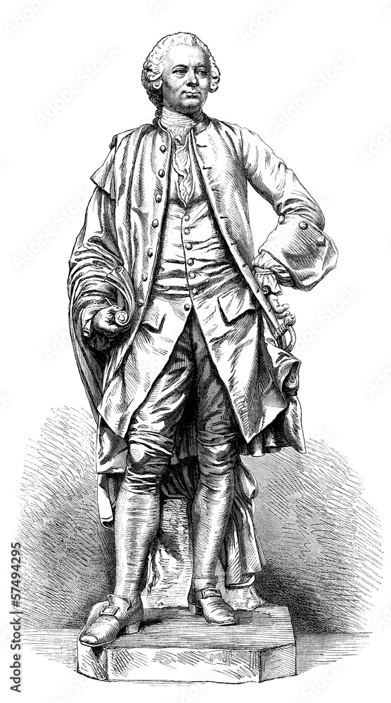 Obraz premium Man : Statue - 18th century