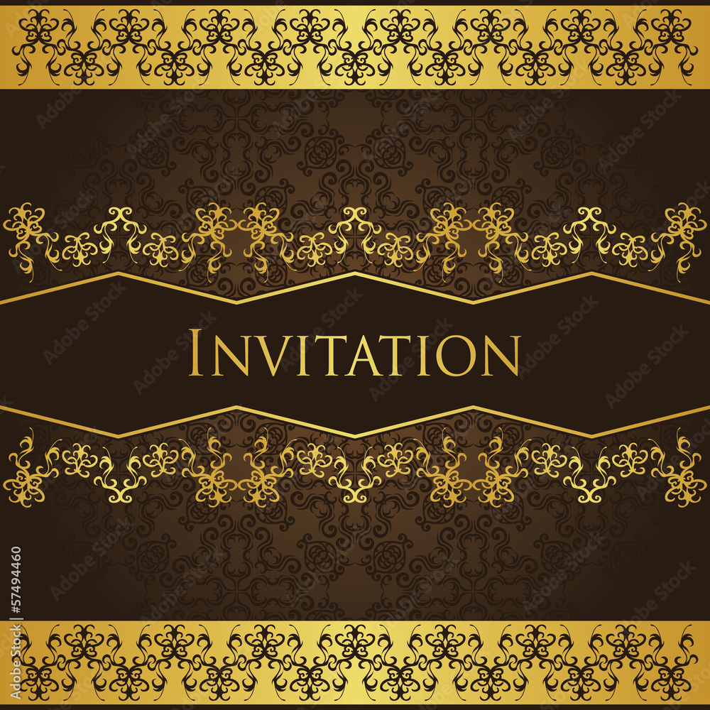 Vintage background with decorative gold borders