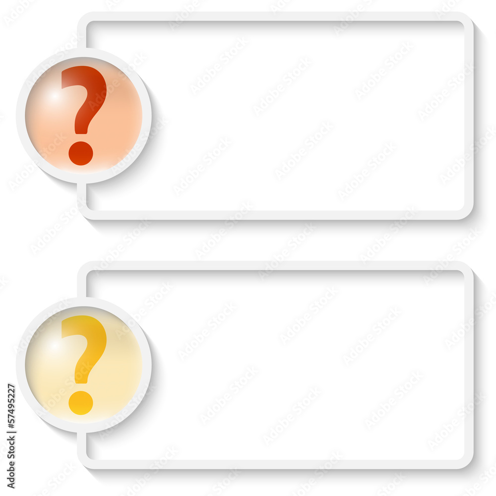 two white abstract text frame with question mark two white abstract text frame with question mark