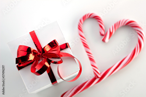 gift box and candycane