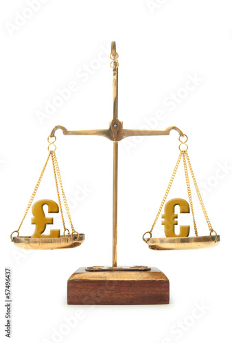Currency value euro and pound