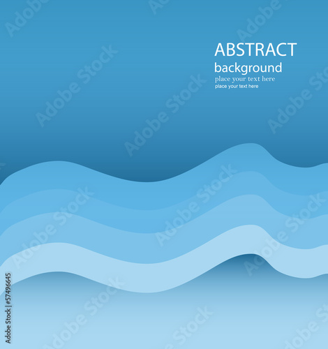 Abstract Blue Wavy Lines Vector Background
