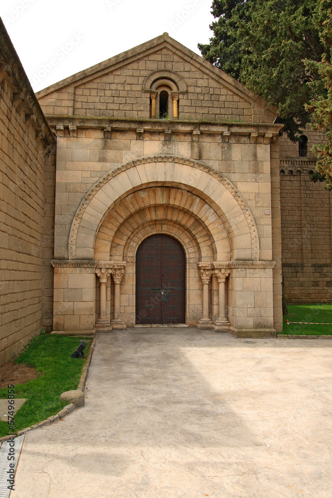 Roman Church in Poble Espanyol  in Barcelona, Spain