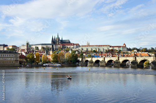 Prague Castle and Charles bridge, Czech Republic © Tanouchka