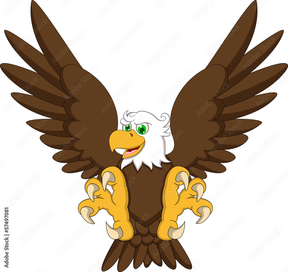 Naklejka premium Cute eagle cartoon