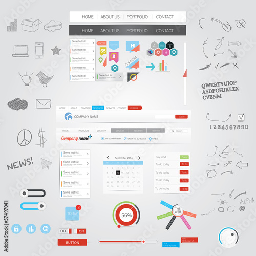 Web graphics and hand drawn design elements