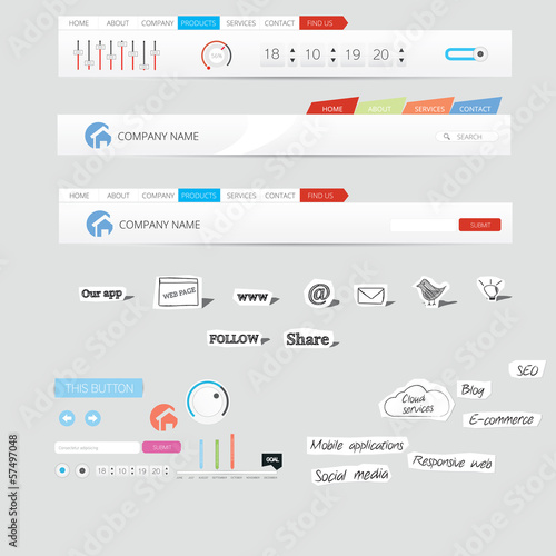 Web graphics and hand drawn design elements