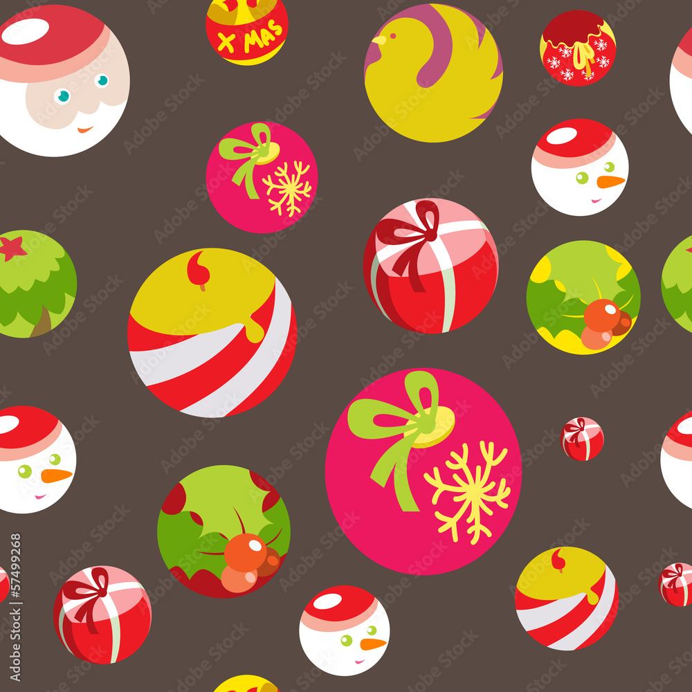 Fototapeta premium colorful flat christmas seamless background