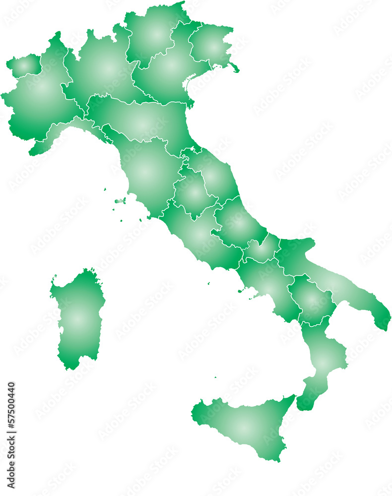 Obraz premium Italia vettoriale colorata con regioni