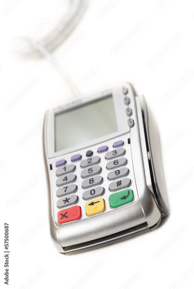 Modern bank terminal on the white Modern bank terminal on the white