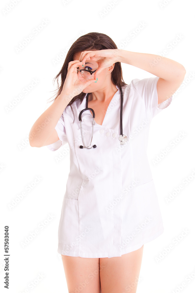 Doktor medical healthcare girl isolated on white background Doktor medical healthcare girl isolated on white background