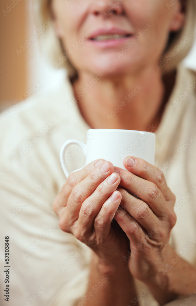 Drinking hot beverage Drinking hot beverage