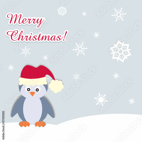 Weihnachtlicher Hintergrund mit lustigem Pinguin