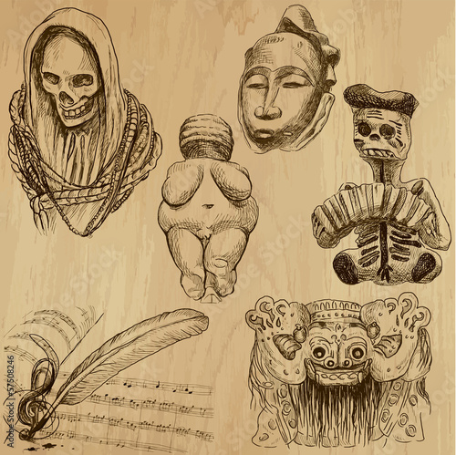 Native and old art around the World no.8 - drawings into vectors