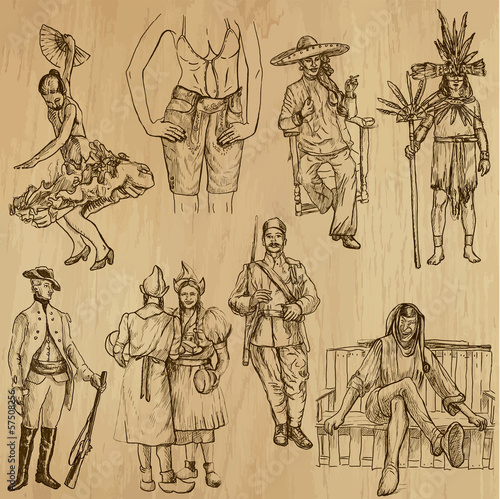 People around the World (no.11) - drawings into vectors