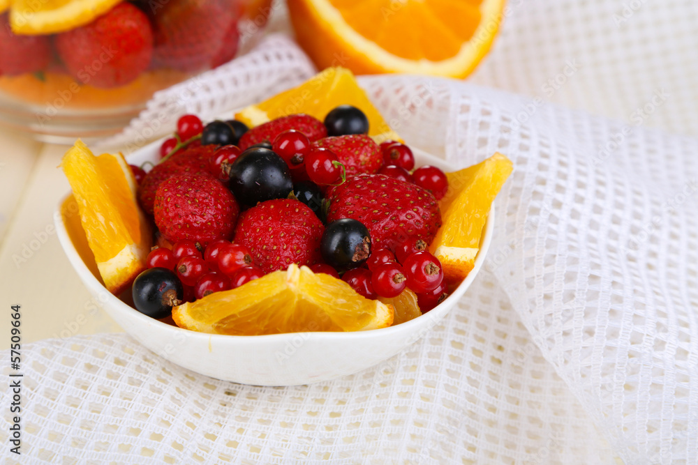 Useful fruit salad in glass cup and bowl Useful fruit salad in glass cup and bowl