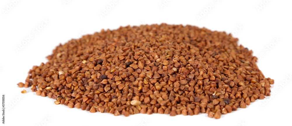 Buckwheat groats isolated on white Buckwheat groats isolated on white