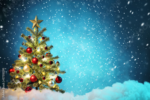 Christmas tree with decoration photo