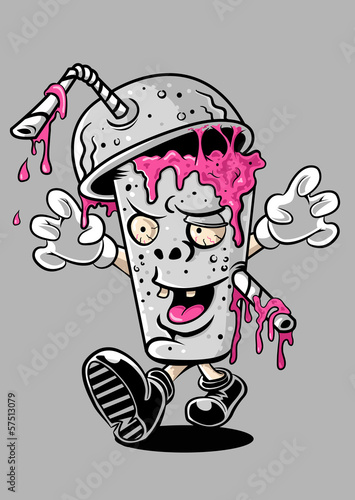 funny Soda cup cartoon zombie