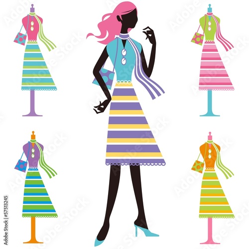 女性ファッション　シルエット