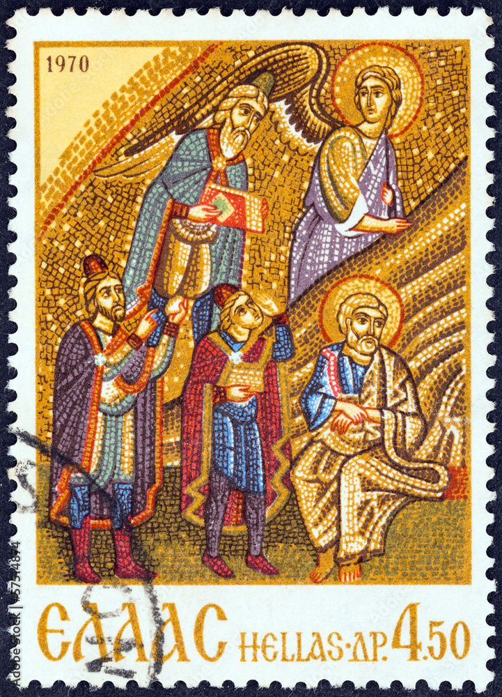 The three magi mosaic, Hosios Loukas Monastery (Greece 1970) The three magi mosaic, Hosios Loukas Monastery (Greece 1970)