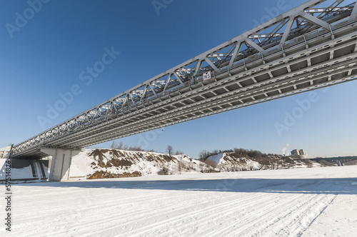 Modern metro bridge in Moscow river