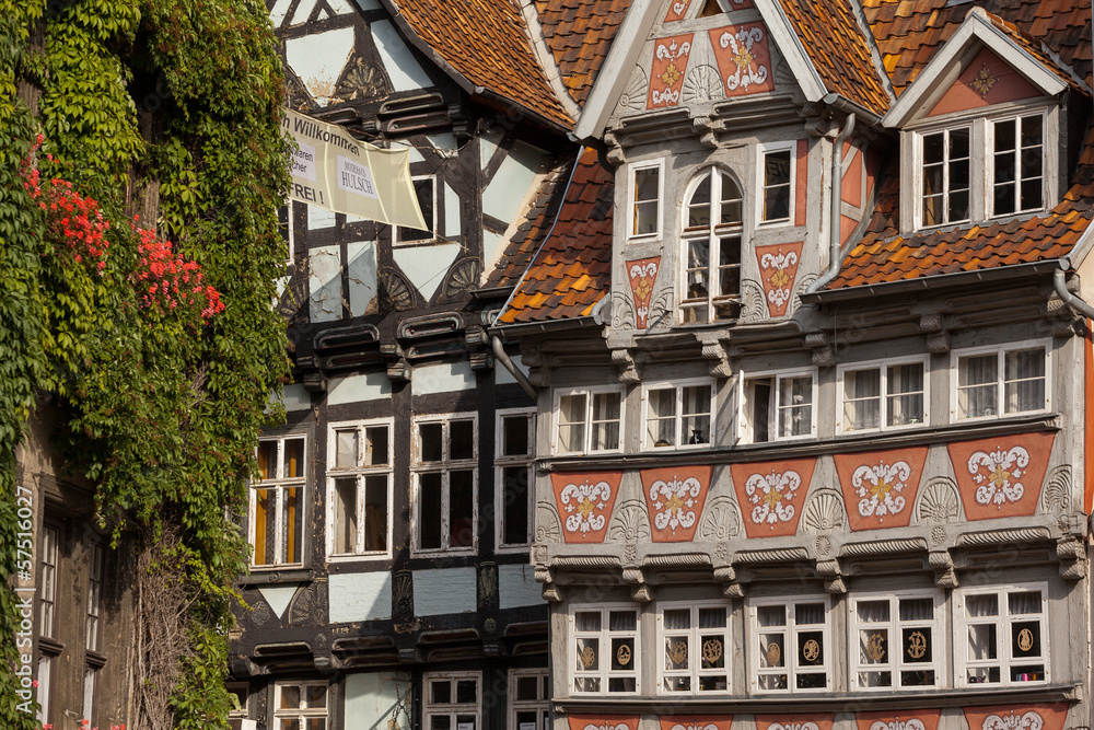 Obraz premium Fachwerkhäuser in der Welterbestadt Quedlinburg