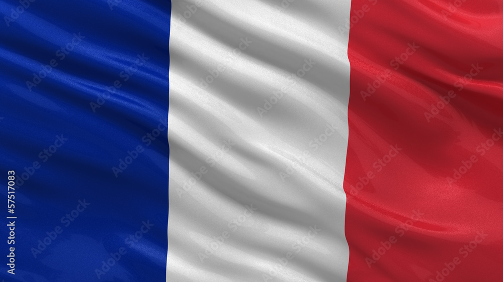 Flag of France waving in the wind