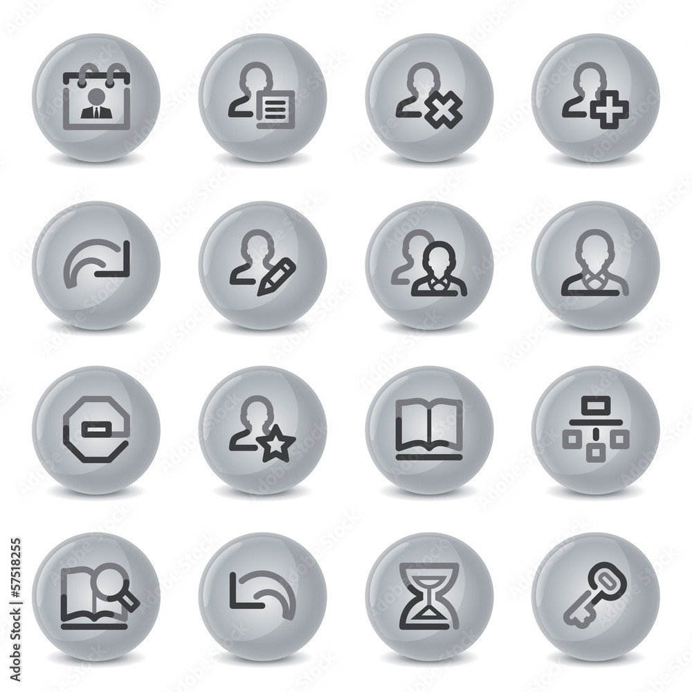 Users contour icons on gray buttons. Users contour icons on gray buttons.