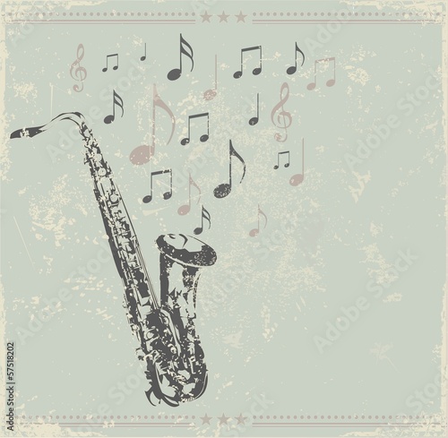 Retro saxopone design.