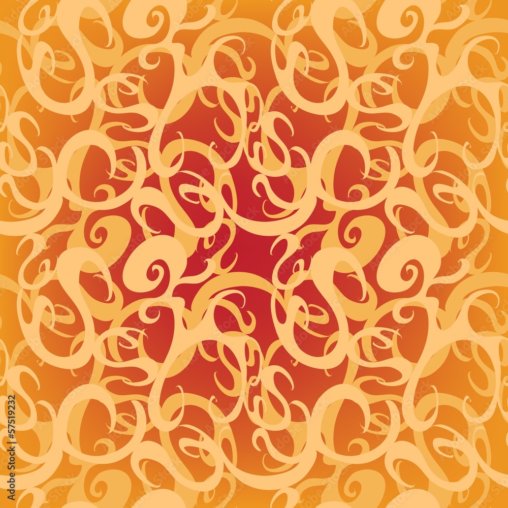 Orange floral Doodles Seamless Pattern Orange floral Doodles Seamless Pattern