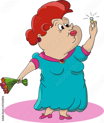 Fatty with a ring and flowers