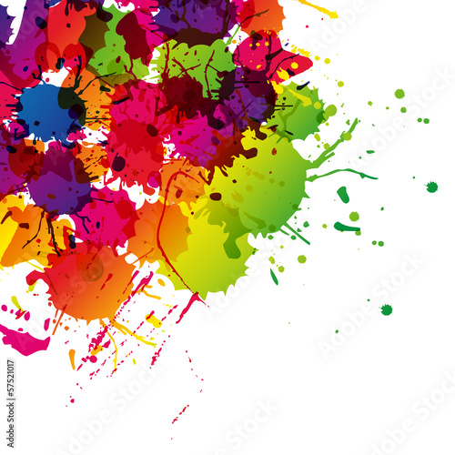 Colored splashes in abstract shape