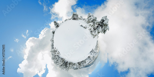 Schilderij op canvas Troodos moiuntains. Snowy little planet
