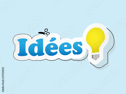 Etiquette "IDEES" (idées solutions innovation équipe vignette)