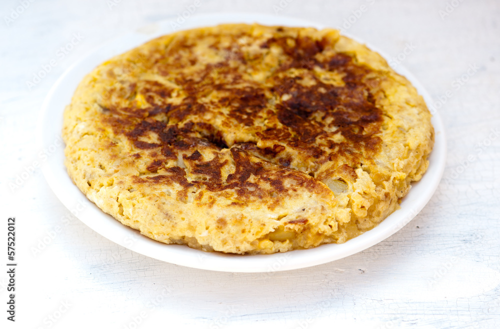 Potato omelette on a plate Potato omelette on a plate