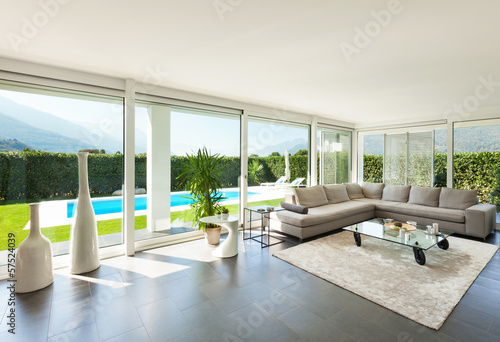 Modern house, interior, beautiful living room