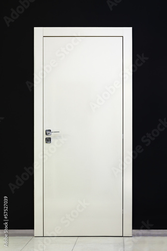 Modern closed white door photo