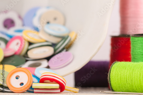 Sewing on the background of pattern photo