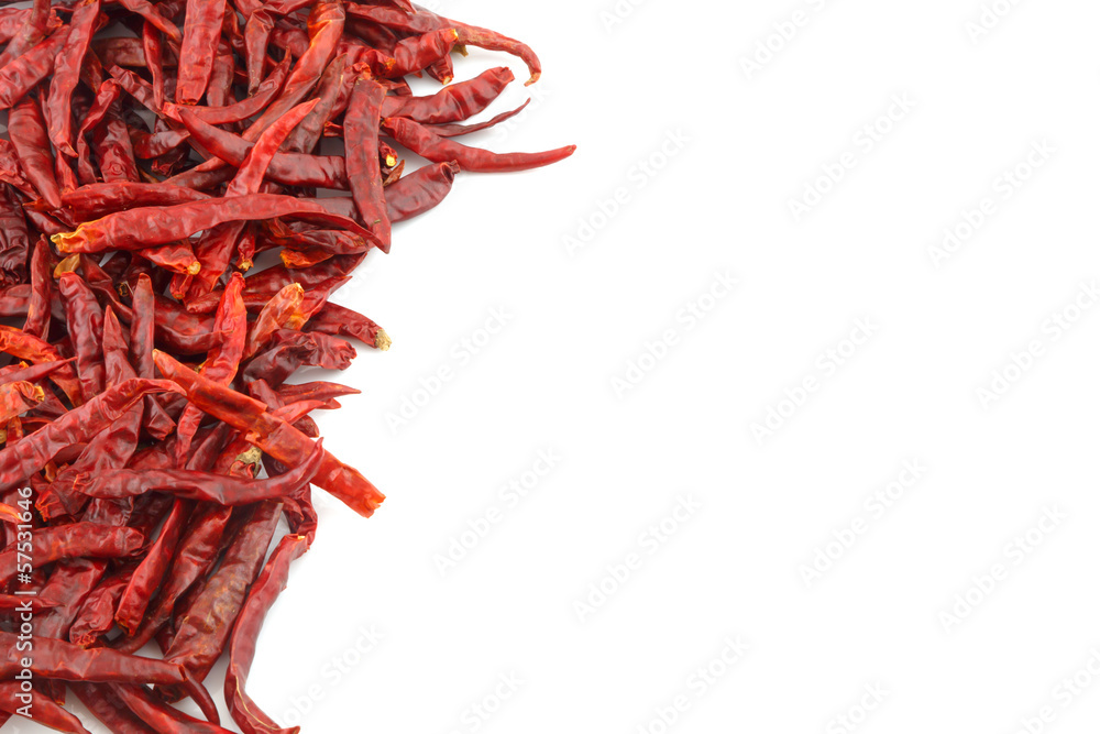Fototapeta premium Dried red chili isolated on white background