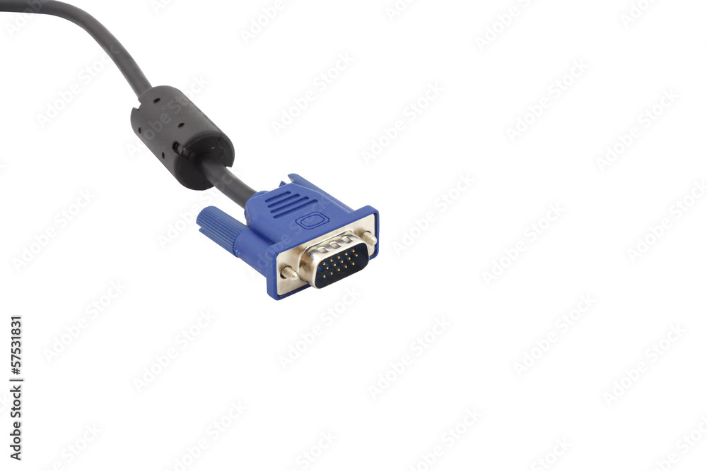 VGA tech pc input cable connector isolated on white background VGA tech pc input cable connector isolated on white background