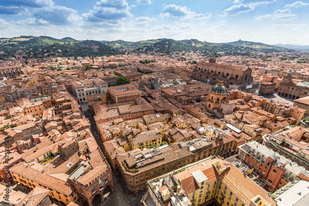 Obraz premium aerial view from Asinelli tower in Bologna, Italy