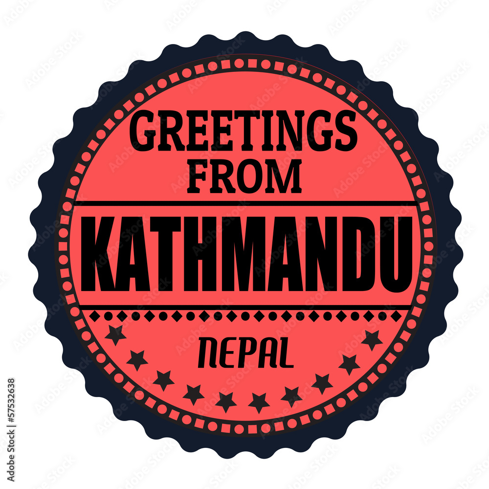Greetings from Kathmandu label