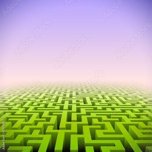 Abstract green perspective labyrinth